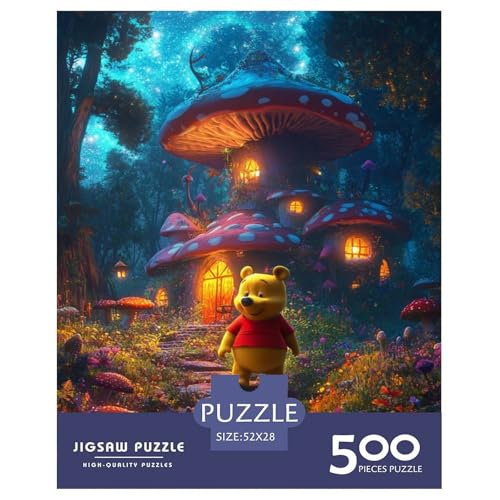 Fantastic Mushroom Holzpuzzles 500 Teile Erwachsene Home Decor Geburtstagsgeschenk Family Challenging Games Educational Game Stress Relief 500pcs (52x38cm) von SHUNXIFQ
