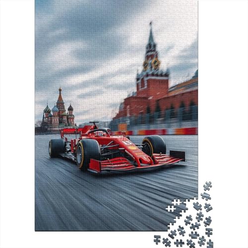 Formel-1-Rennen Holzpuzzles 1000 Teile Erwachsene Wohnkultur Geschicklichkeitsspiel Für Die Ganze Familie Lernspiel Geburtstagsgeschenk Stress Relief 1000pcs (75x50cm) von SHUNXIFQ