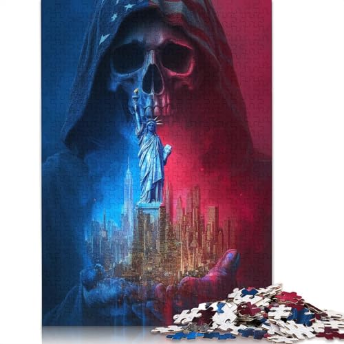 Freiheitsstatue Holzpuzzles Erwachsene 500 Teile Lernspiel Geschicklichkeitsspiel Für Die Ganze Familie Geburtstagsgeschenk Home Decor Stress Relief 500pcs (52x38cm) von SHUNXIFQ
