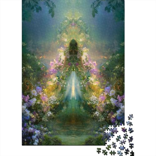 Frühlingsgöttin Holzpuzzles 1000 Teile Für Erwachsene Wohnkultur Geburtstagsgeschenk Family Challenging Games EduKatzeional Game Stress Relief Toy 1000pcs (75x50cm) von SHUNXIFQ