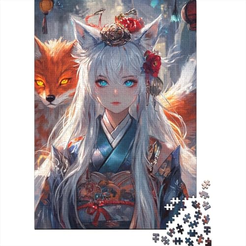 Fuchs-Geisha Holzpuzzles Erwachsene 1000 Teile Geburtstagsgeschenk Family Challenging Games Moderne Wohnkultur Educational Game Stress Relief 1000pcs (75x50cm) von SHUNXIFQ