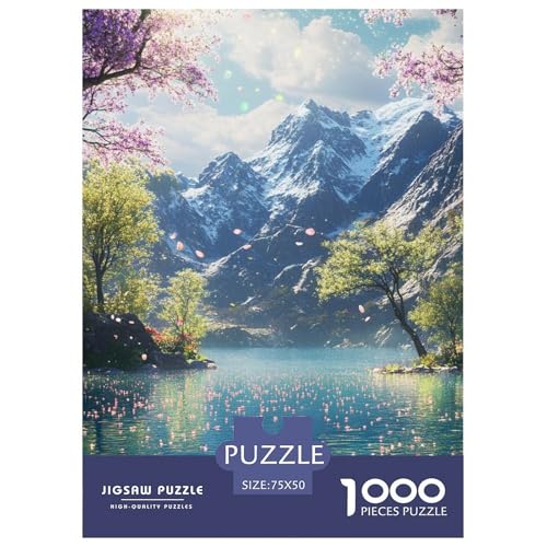 Fuji-Berg Holzpuzzles 1000 Teile Erwachsene Home Decor Family Challenging Games Geburtstagsgeschenk Educational Game Entspannung Und Intelligenz 1000pcs (75x50cm) von SHUNXIFQ