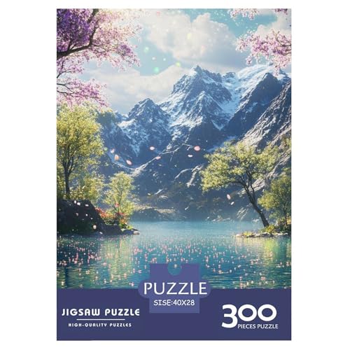 Fuji-Berg Holzpuzzles 300 Teile Erwachsene Wohnkultur Geburtstagsgeschenk Geschicklichkeitsspiel Für Die Ganze Familie Lernspiel Stress Relief 300pcs (40x28cm) von SHUNXIFQ