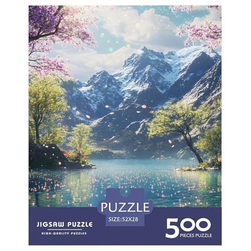 Fuji-Berg Holzpuzzles Für Erwachsene 500 Teile Geburtstagsgeschenk Wohnkultur Lernspiel Family Challenging Games Entspannung Und Intelligenz 500pcs (52x38cm) von SHUNXIFQ