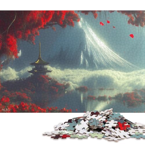 Fuji Holzpuzzles Für Erwachsene 300 Teile Family Challenging Games Geburtstagsgeschenk Lernspiel Wohnkultur Stress Relief 300pcs (40x28cm) von SHUNXIFQ
