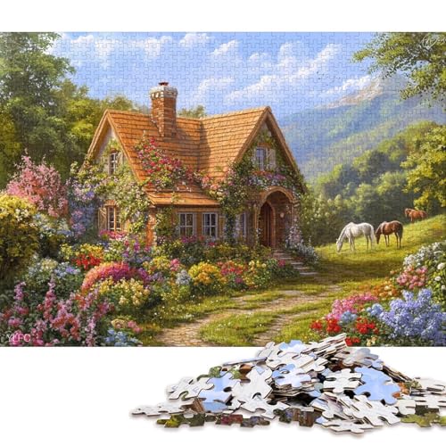 Gartenschuppen Holzpuzzless Erwachsene 500 Teile Geburtstagsgeschenk Educational Game Wohnkultur Family Challenging Games Stress Relief 500pcs (52x38cm) von SHUNXIFQ