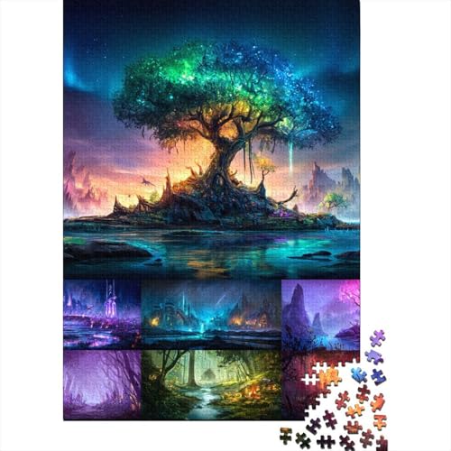 Geheimnisvoller Wald Holzpuzzles Erwachsene 1000 Teile Lernspiel Geschicklichkeitsspiel Für Die Ganze Familie Geburtstagsgeschenk Home Decor Stress Relief 1000pcs (75x50cm) von SHUNXIFQ