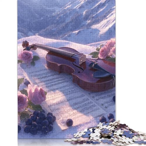 Geige Holzpuzzles Erwachsene 500 Teile Geburtstagsgeschenk Family Challenging Games Moderne Wohnkultur Educational Game Stress Relief 500pcs (52x38cm) von SHUNXIFQ