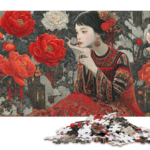 Geisha Holzpuzzles Für Erwachsene 1000 Teile Geburtstagsgeschenk Family Challenging Games Lernspiel Wohnkultur Stress Relief 1000pcs (75x50cm) von SHUNXIFQ