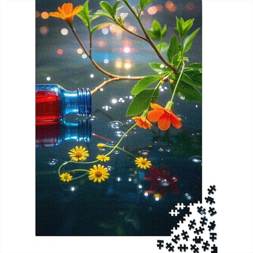Gelbe Blüten Holzpuzzles 300 Teile Für Erwachsene Family Challenging Games Moderne Wohnkultur Educational Game Geburtstagsgeschenk Stress Relief 300pcs (40x28cm) von SHUNXIFQ