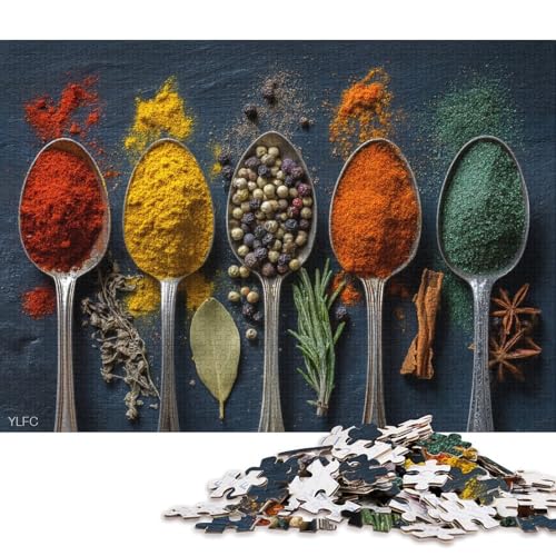 Gewürze Holzpuzzles Für Erwachsene 500 Teile Geburtstagsgeschenk Wohnkultur Lernspiel Family Challenging Games Entspannung Und Intelligenz 500pcs (52x38cm) von SHUNXIFQ
