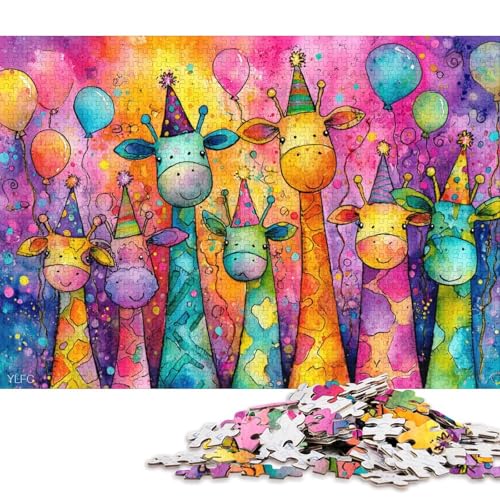 Giraffen Holzpuzzles 1000 Teile Erwachsene GeburtHirschsgeschenk Family Challenging Games Moderne Wohnkultur Educational Game Stress Relief Toy 1000pcs (75x50cm) von SHUNXIFQ