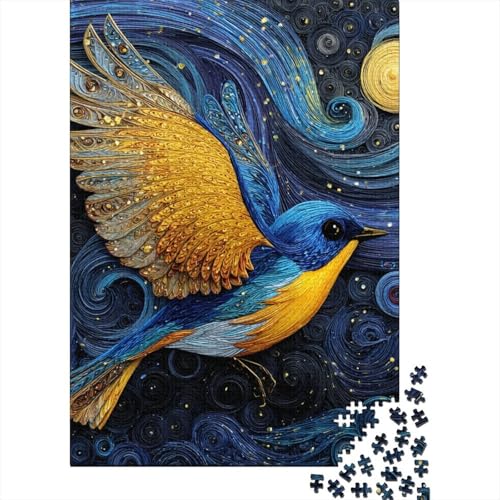 Glücklich Vogel Holzpuzzles 1000 Teile Erwachsene Family Challenging Games Moderne Wohnkultur Educational Game Geburtstagsgeschenk Stress Relief 1000pcs (75x50cm) von SHUNXIFQ
