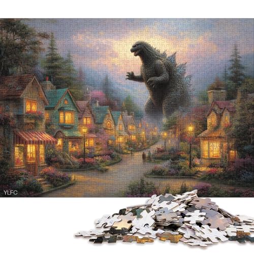 Godzilla Holzpuzzles 1000 Teile Erwachsene Home Decor Family Challenging Games GeburtHirschsgeschenk Lernspiel Entspannung Und Intelligenz 1000pcs (75x50cm) von SHUNXIFQ