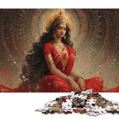 Göttin Durga Holzpuzzles Erwachsene 300 Teile Moderne Wohnkultur GeburtHirschsgeschenk Educational Game Family Challenging Games Stress Relief 300pcs (40x28cm) von SHUNXIFQ