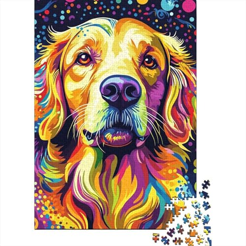 Golden Retriever Holzpuzzles 1000 Teile Für Erwachsene Moderne Wohnkultur Family Challenging Games Geburtstagsgeschenk Educational Game Stress Relief Toy 1000pcs (75x50cm) von SHUNXIFQ
