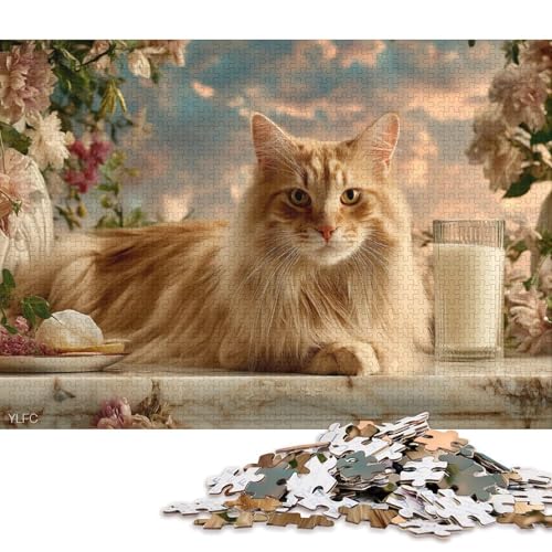 Goldkatze Holzpuzzles 1000 Teile Für Erwachsene Geburtstagsgeschenk Lernspiel Family Challenging Games Home Decor Entspannung Und Intelligenz 1000pcs (75x50cm) von SHUNXIFQ