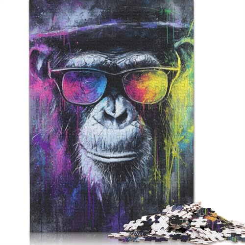 Gorillas Holzpuzzles 500 Teile Erwachsene Wohnkultur Family Challenging Games Educational Game Geburtstagsgeschenk Entspannung Und Intelligenz 500pcs (52x38cm) von SHUNXIFQ