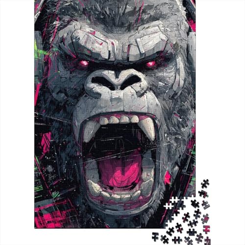Gorillas Holzpuzzles Für Erwachsene 1000 Teile Geburtstagsgeschenk Family Challenging Games Lernspiel Wohnkultur Stress Relief 1000pcs (75x50cm) von SHUNXIFQ