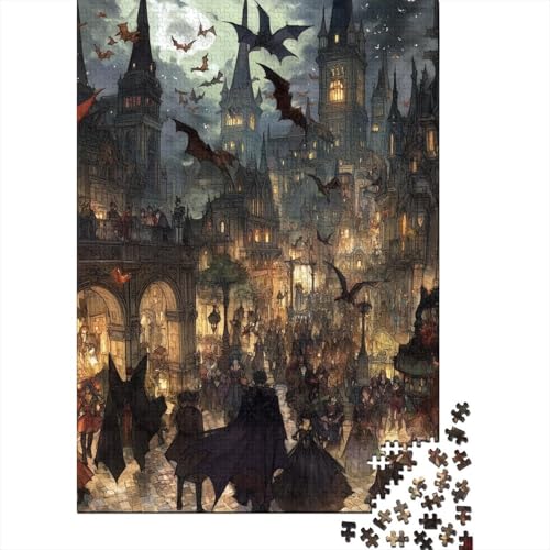 Gothic Holzpuzzles 1000 Teile Erwachsene Wohnkultur Family Challenging Games Geburtstagsgeschenk Educational Game Stress Relief 1000pcs (75x50cm) von SHUNXIFQ