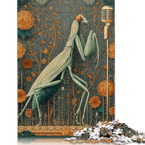 Gottesanbeterin Holzpuzzles 500 Teile Erwachsene Home Decor Family Challenging Games Geburtstagsgeschenk EduKatzeional Game Entspannung Und Intelligenz 500pcs (52x38cm) von SHUNXIFQ