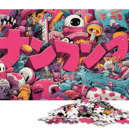 Graffiti Holzpuzzless Erwachsene 1000 Teile Family Challenging Games Wohnkultur Lernspiel GeburtHirschsgeschenk Entspannung Und Intelligenz 1000pcs (75x50cm) von SHUNXIFQ