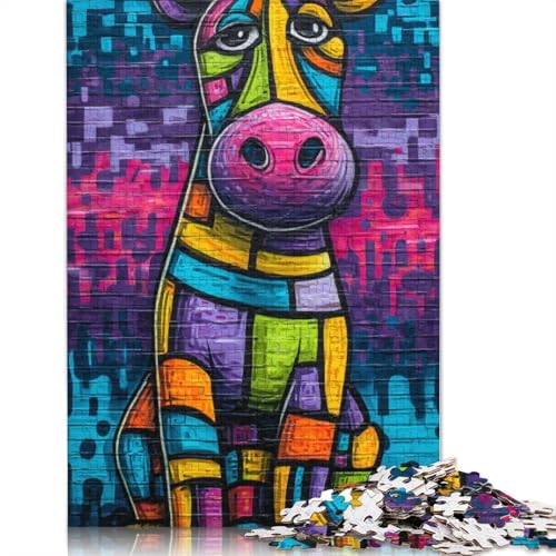 Graffiti-Tiere Erwachsene Holzpuzzless 300 Teile Home Decor EduKatzeional Game Geburtstagsgeschenk Family Challenging Games Entspannung Und Intelligenz 300pcs (40x28cm) von SHUNXIFQ