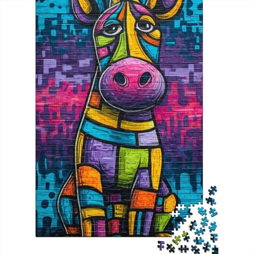 Graffiti-Tiere Holzpuzzles 1000 Teile Erwachsene Geschicklichkeitsspiel Für Die Ganze Familie Home Decor Geburtstagsgeschenk Lernspiel Stress Relief 1000pcs (75x50cm) von SHUNXIFQ