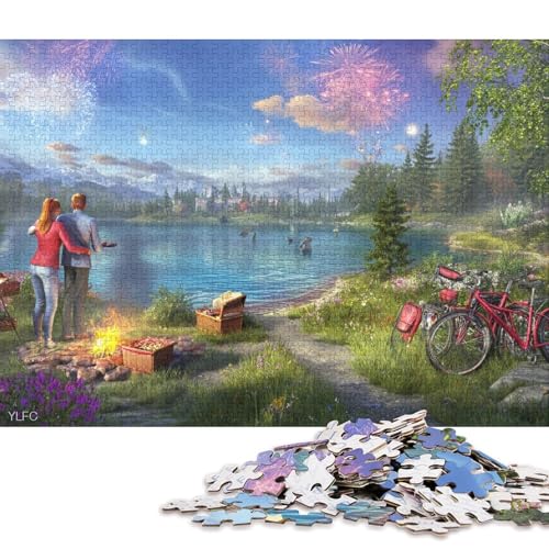 Grillen am See Holzpuzzles Erwachsene 300 Teile Home Decor Family Challenging Games Educational Game Geburtstagsgeschenk Stress Relief Toy 300pcs (40x28cm) von SHUNXIFQ