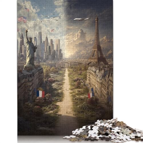 Großstadtcollage Holzpuzzles Für Erwachsene 300 Teile Family Challenging Games Geburtstagsgeschenk Lernspiel Wohnkultur Stress Relief 300pcs (40x28cm) von SHUNXIFQ