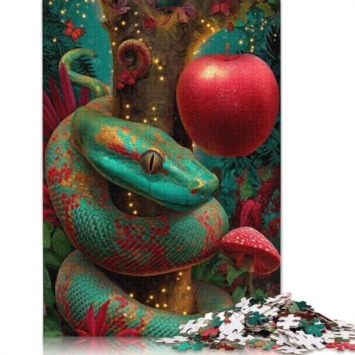 Grüne Schlange Holzpuzzles 300 Teile Für Erwachsene Family Challenging Games Geburtstagsgeschenk Lernspiel Moderne Wohnkultur Stress Relief 300pcs (40x28cm) von SHUNXIFQ