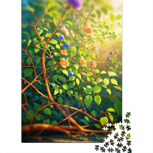 Grünes Blatt Holzpuzzles Für Erwachsene 1000 Teile Wohnkultur Geburtstagsgeschenk Educational Game Family Challenging Games Stress Relief Toy 1000pcs (75x50cm) von SHUNXIFQ