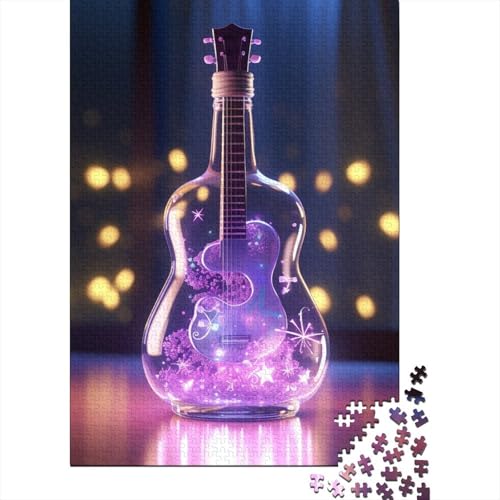 Guitar In Bottle Holzpuzzles 1000 Teile Erwachsene Lernspiel Family Challenging Games Geburtstagsgeschenk Home Decor Stress Relief Toy 1000pcs (75x50cm) von SHUNXIFQ