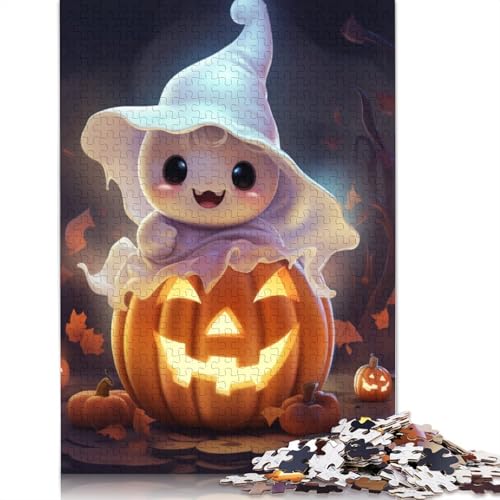 Halloween Ghost Holzpuzzless 300 Teile Erwachsene Family Challenging Games Moderne Wohnkultur Geburtstagsgeschenk Educational Game Stress Relief Toy 300pcs (40x28cm) von SHUNXIFQ