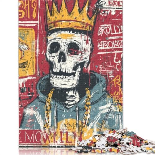 Handgezeichneter Totenkopf Erwachsene Holzpuzzless 300 Teile Home Decor Lernspiel Geburtstagsgeschenk Family Challenging Games Stress Relief Toy 300pcs (40x28cm) von SHUNXIFQ