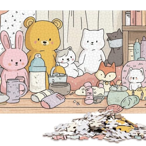 Hase Holzpuzzles Für Erwachsene 500 Teile Wohnkultur GeburtHirschsgeschenk Educational Game Family Challenging Games Stress Relief Toy 500pcs (52x38cm) von SHUNXIFQ