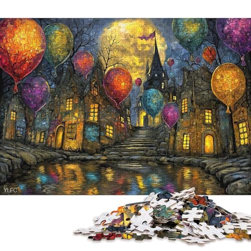 Heißluftballon Holzpuzzles 300 Teile Erwachsene Geschicklichkeitsspiel Für Die Ganze Familie Home Decor GeburtHirschsgeschenk Lernspiel Stress Relief 300pcs (40x28cm) von SHUNXIFQ