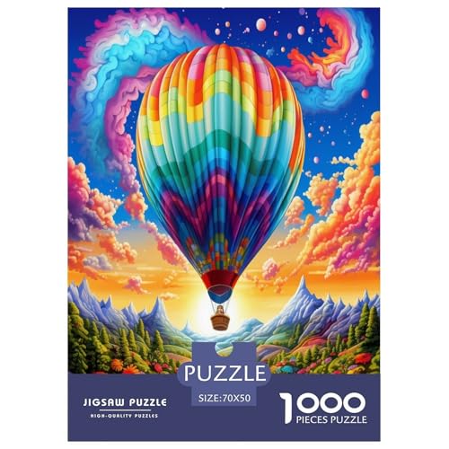 Heißluftballon Puzzle 1000 Teile Schwer Puzzle Spielzeug Lernspiel Impossible Herausforderungsspielzeug Für Erwachsene Kinder 70x50cm/1000pcs von SHUNXIFQ