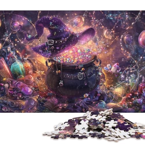 Hexenkessel Holzpuzzles Für Erwachsene 300 Teile Family Challenging Games GeburtHirschsgeschenk Lernspiel Wohnkultur Stress Relief 300pcs (40x28cm) von SHUNXIFQ