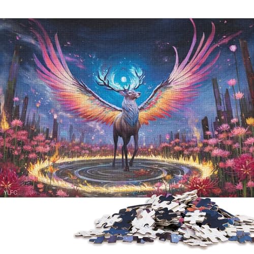 Hirsch Holzpuzzles 300 Teile Erwachsene Wohnkultur Geschicklichkeitsspiel Für Die Ganze Familie Lernspiel GeburtHirschsgeschenk Stress Relief 300pcs (40x28cm) von SHUNXIFQ