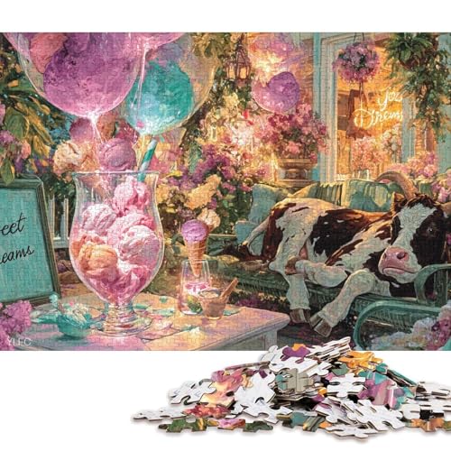 Hochlandkuh Holzpuzzles Für Erwachsene 300 Teile Family Challenging Games Geburtstagsgeschenk Lernspiel Wohnkultur Stress Relief 300pcs (40x28cm) von SHUNXIFQ