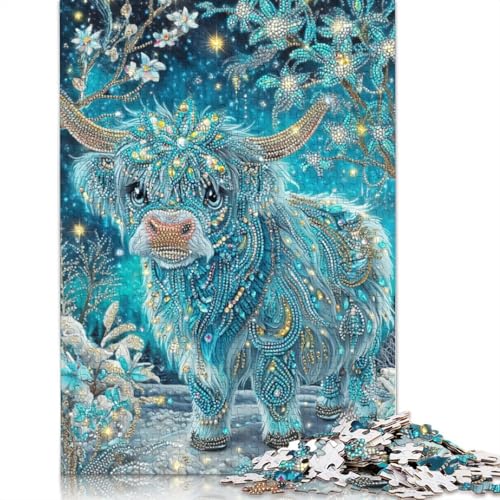 Hochlandkuh Holzpuzzles Für Erwachsene 500 Teile Family Challenging Games Geburtstagsgeschenk Lernspiel Wohnkultur Stress Relief 500pcs (52x38cm) von SHUNXIFQ