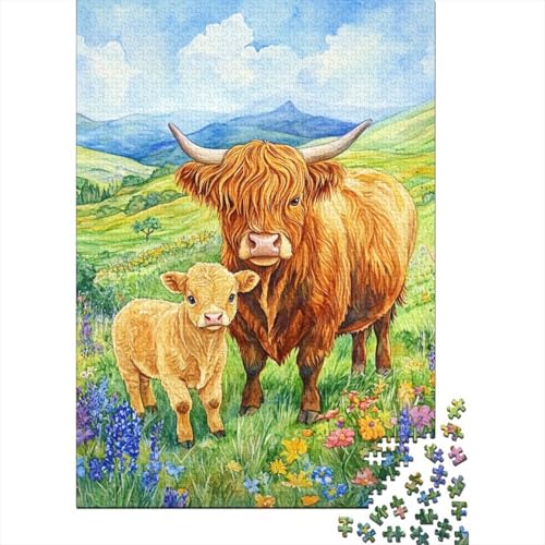 Hochlandrind Holzpuzzless Erwachsene 1000 Teile Family Challenging Games Wohnkultur Lernspiel Geburtstagsgeschenk Entspannung Und Intelligenz 1000pcs (75x50cm) von SHUNXIFQ