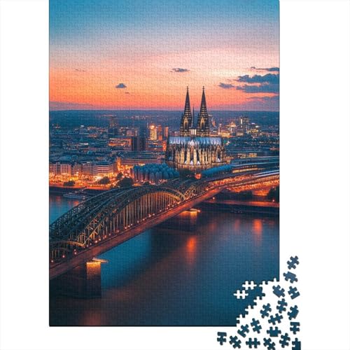 Hohenzollernbrücke Holzpuzzles Erwachsene 1000 Teile Geburtstagsgeschenk Educational Game Wohnkultur Family Challenging Games Stress Relief 1000pcs (75x50cm) von SHUNXIFQ