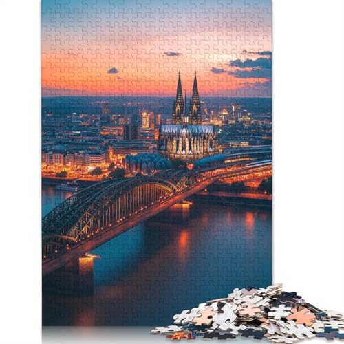 Hohenzollernbrücke Holzpuzzles Für Erwachsene 500 Teile Geburtstagsgeschenk Family Challenging Games Lernspiel Wohnkultur Stress Relief 500pcs (52x38cm) von SHUNXIFQ