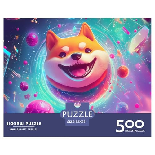 Holzhund Holzpuzzles 500 Teile Erwachsene Home Decor Geburtstagsgeschenk Family Challenging Games Educational Game Stress Relief 500pcs (52x38cm) von SHUNXIFQ