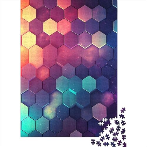 Honeycomb Geometry Holzpuzzles 1000 Teile Erwachsene Wohnkultur Family Challenging Games Educational Game Geburtstagsgeschenk Entspannung Und Intelligenz 1000pcs (75x50cm) von SHUNXIFQ