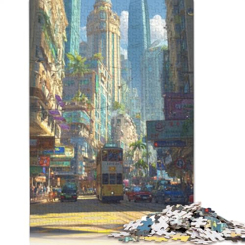 Hongkong Holzpuzzles 300 Teile Erwachsene Wohnkultur Geschicklichkeitsspiel Für Die Ganze Familie Lernspiel Geburtstagsgeschenk Stress Relief 300pcs (40x28cm) von SHUNXIFQ