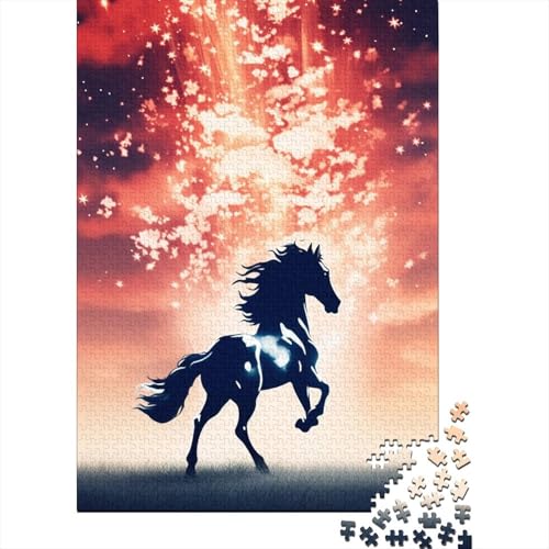 Horse Holzpuzzles Erwachsene 1000 Teile Geburtstagsgeschenk Educational Game Wohnkultur Family Challenging Games Stress Relief 1000pcs (75x50cm) von SHUNXIFQ