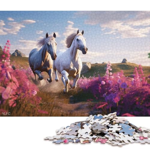 Horse Holzpuzzles Erwachsene 500 Teile Lernspiel Geschicklichkeitsspiel Für Die Ganze Familie Geburtstagsgeschenk Home Decor Stress Relief 500pcs (52x38cm) von SHUNXIFQ